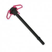 AR-15 AMBIDEXTROUS CHARGING HANDLE / ALUMINUM BLACK / PINK LATCH